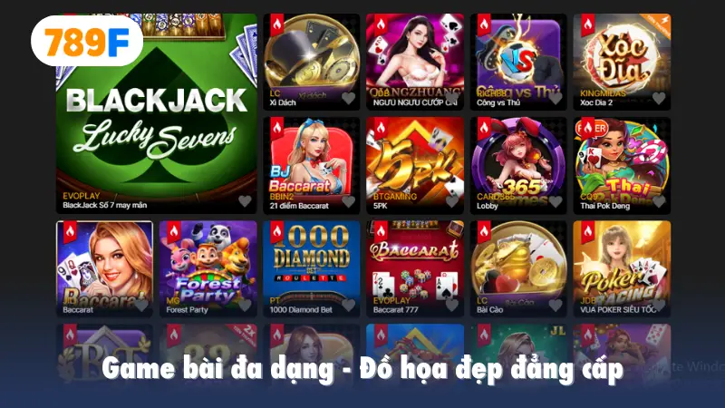Game bài đa dạng, đồ họa đẹp đẳng cấp